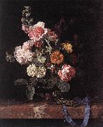 Willem van Vase of Flowers with Watch Spain oil painting artist